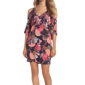Trina Turk 'Viola' Cold-Shoulder Floral Print Mini Dress, EUC, Size Small